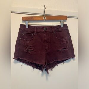 American Eagle Outfitters Burgundy Jean Shorts
